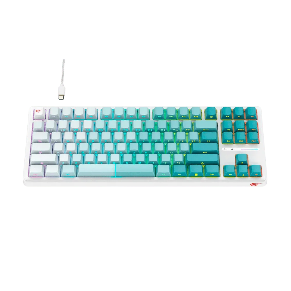 Tastierë Havit KB901L Gaming Keyboard (white/green)