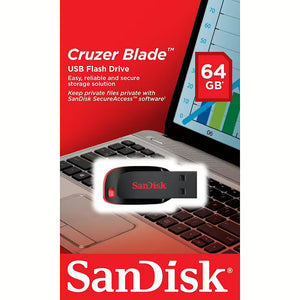 USB SanDisk Cruzer Blade USB flash drive 64 GB USB Type-A 2.0 Black, Red