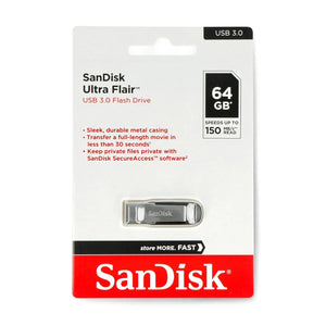 USB STICK 64GB USB 3.0  SanDisk Ultra Flair - Silver