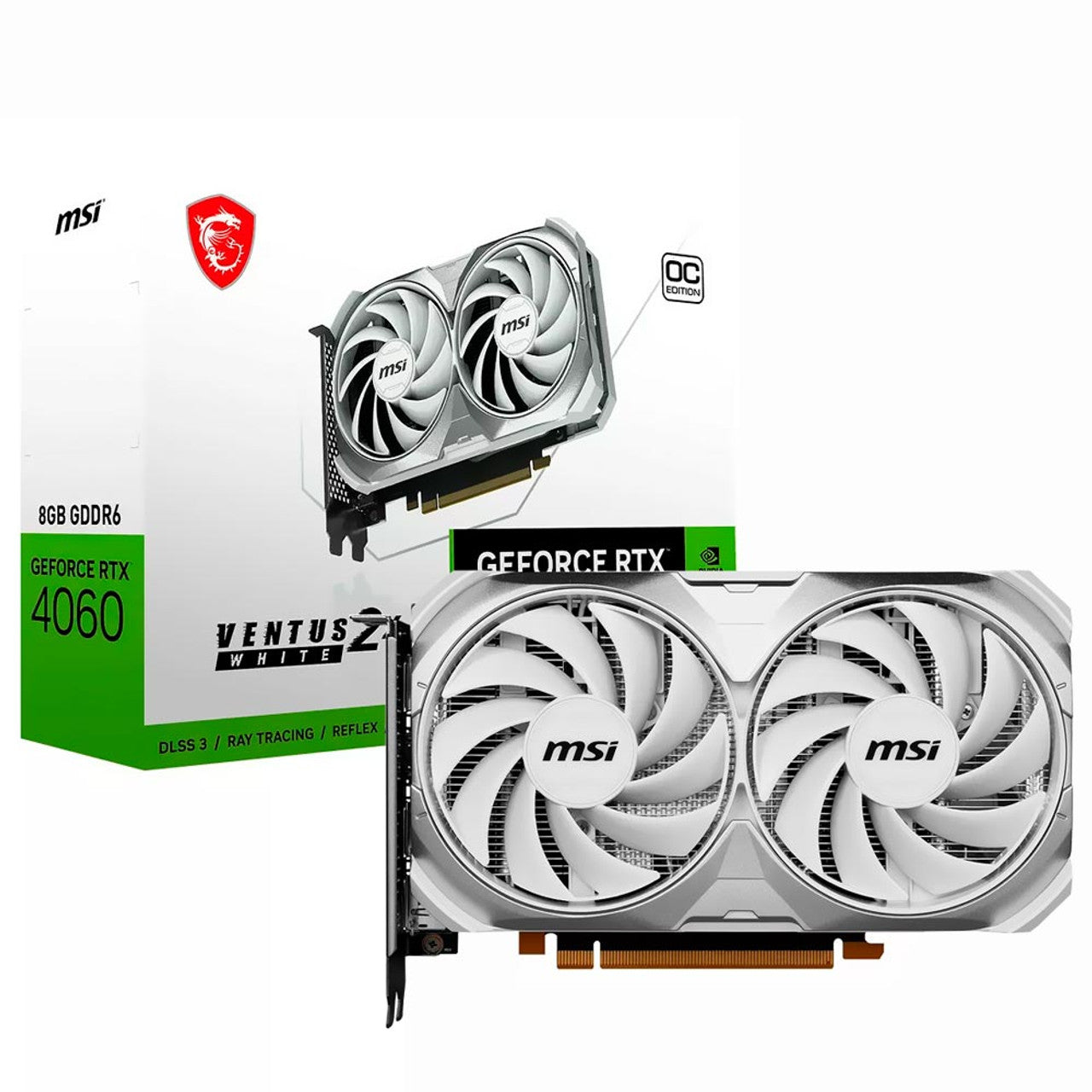 Kartelë Grafike RTX 4060 8GB MSI Ventus 2X White OC GDDR6