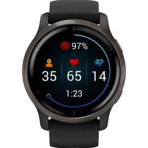 Orë e mençur Garmin Venu 2 3.3 cm (1.3") AMOLED 45.4 mm Digital 416 x 416 pixels Touchscreen Wi-Fi GPS (satellite)