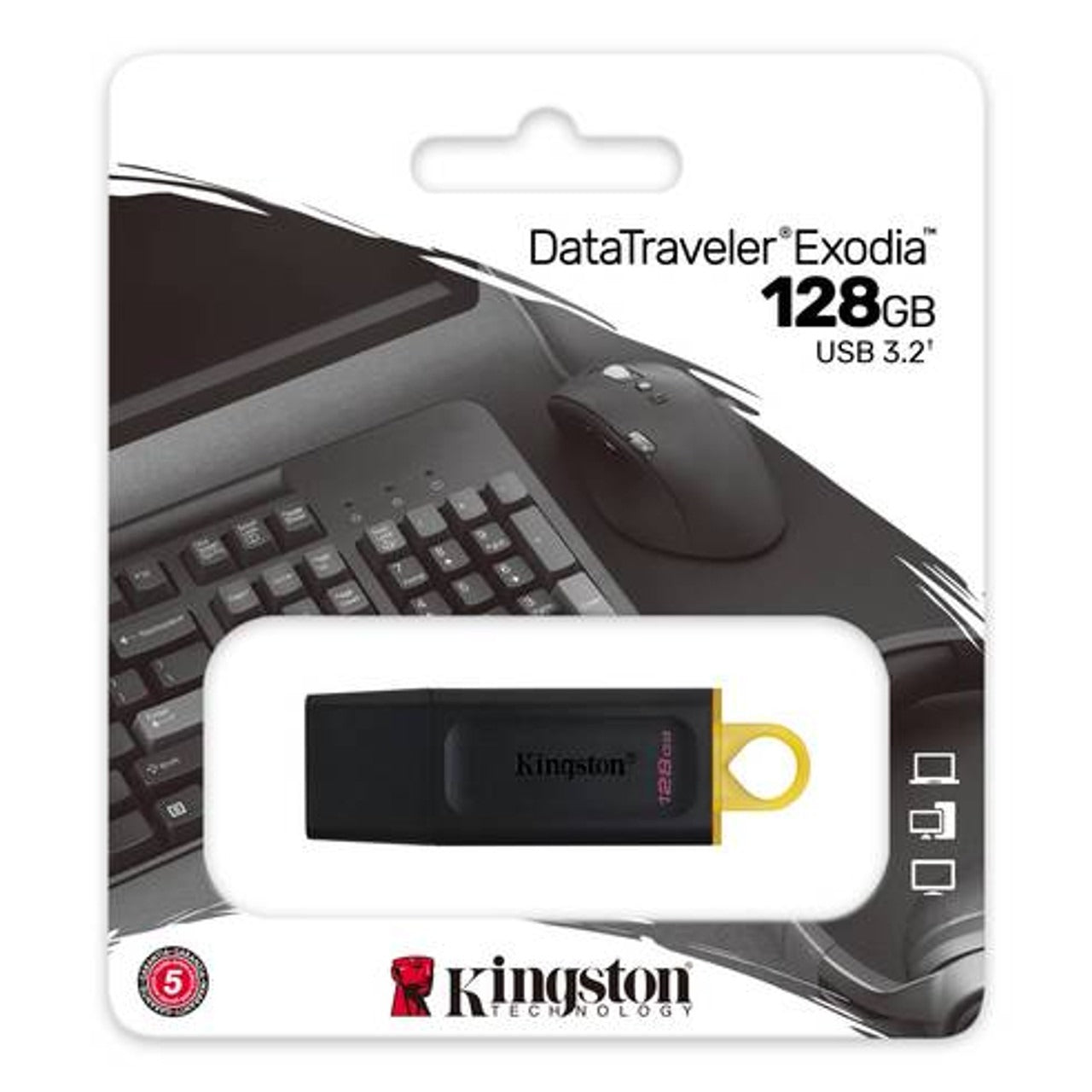 USB STICK 128GB USB 3.2 Kingston DataTraveler Exodia Yellow