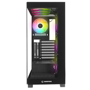 Case Rampage HYDRA V3 BLACK Temperli Glass 7*12cm RGB Fan ATX Mid-T