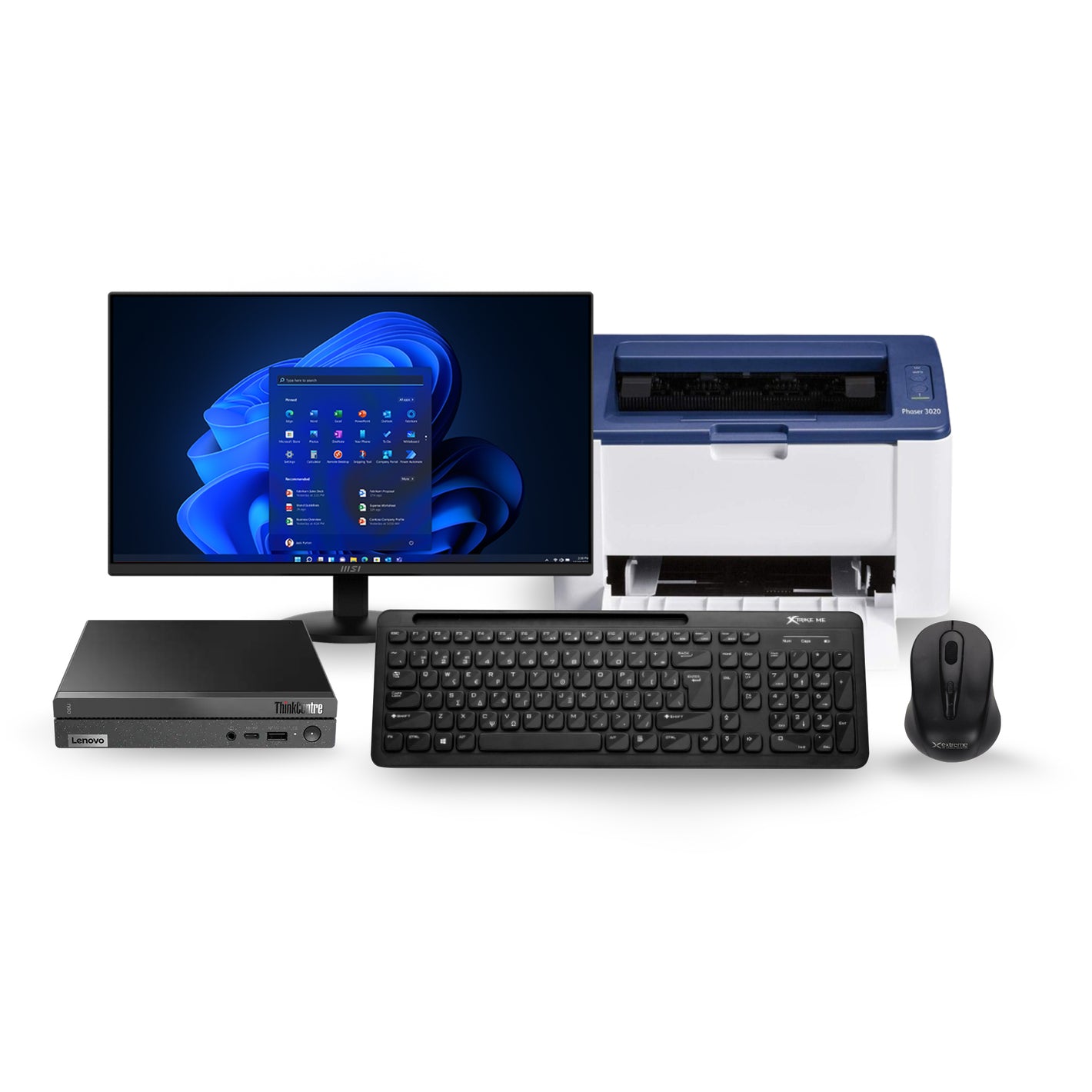 Office Bundle Lenovo ThinkCentre Neo 50q i5-13420H, 8GB RAM, 256GB SSD - Black ( Monitor + Printer + Keyboard Mouse)