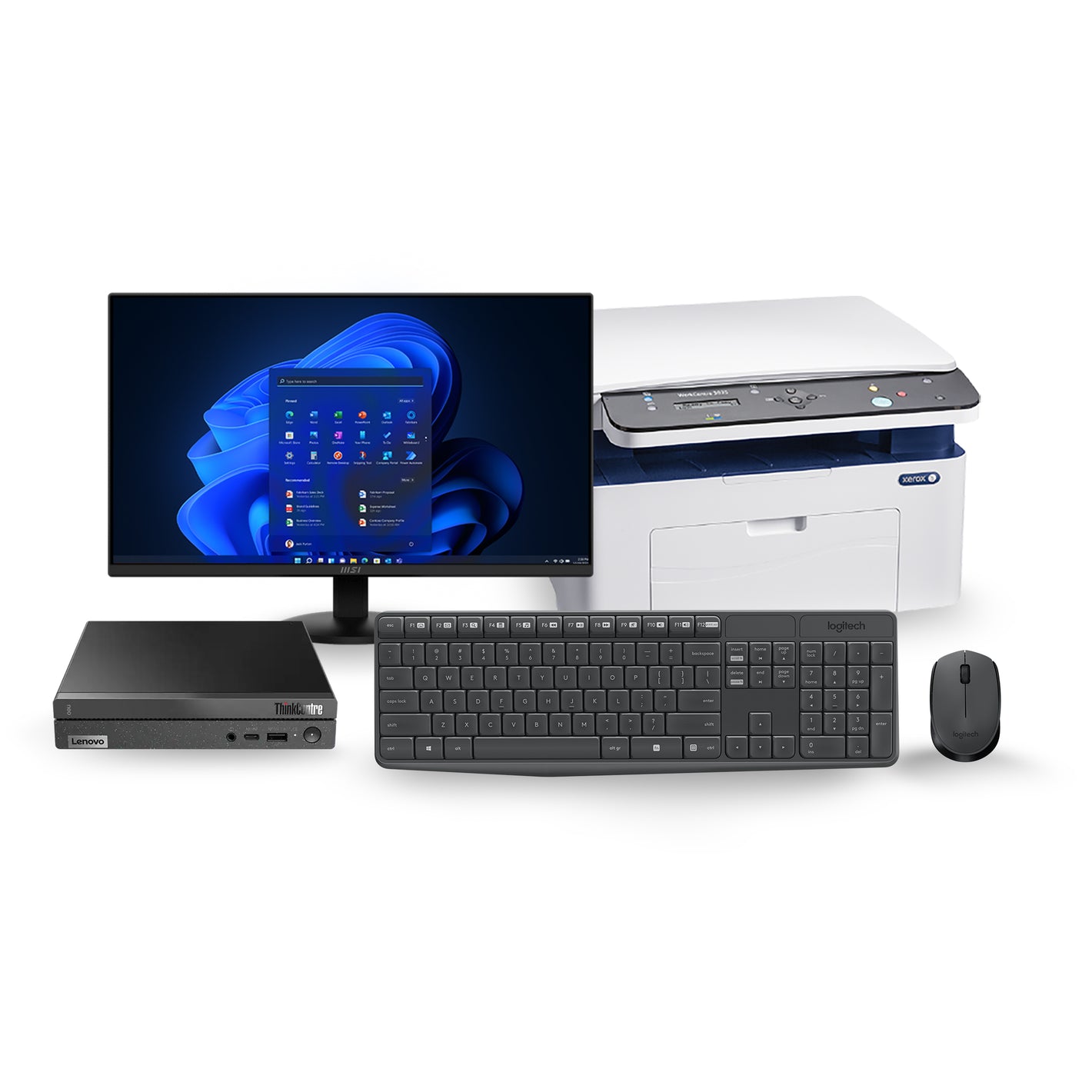 Office Bundle Lenovo ThinkCentre Neo 50q i5-13420H, 16GB RAM, 256GB SSD - Black ( Monitor + Printer + Keyboard Mouse)