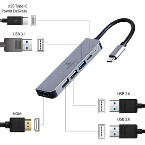 Konvertor Gembird USB-C Multi Adapter 5-in-1 HUB+HDMI+PD