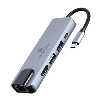 Konvertor Gembird USB-C Multi Adapter (5-in-1, Silver)