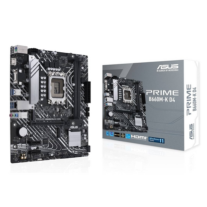 Pllakë Amë ASUS Prime B660M-A D4-CSM mATX, Dual M.2, PCIe 4.0, Aura Sync