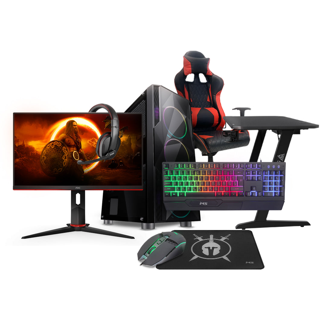 Gaming Bundle Gladiator - AMD Ryzen 5 5500, 16GB Ram DDR4, NVIDIA GeForce GTX 3050 6GB, 512GB SSD NVMe M.2