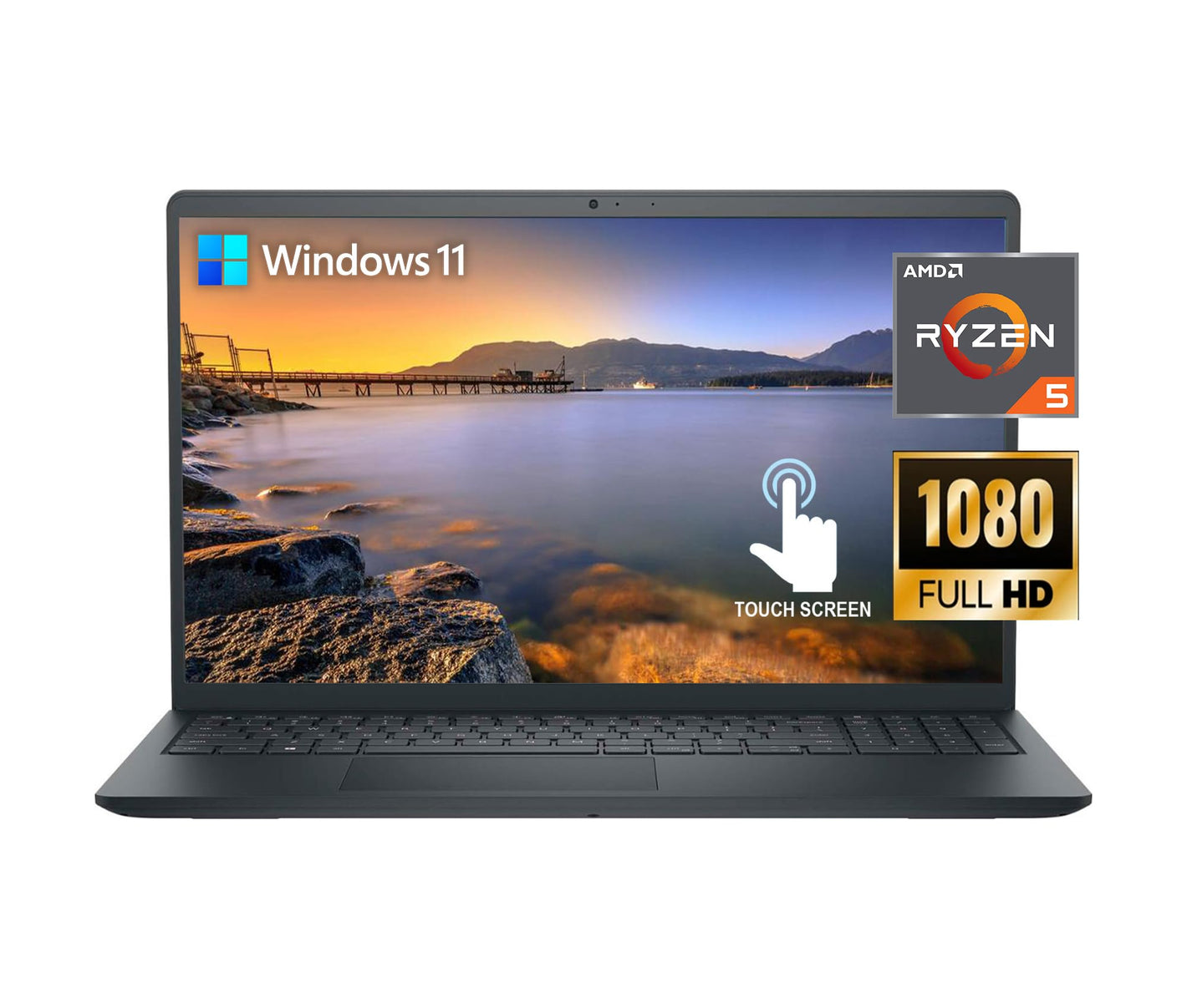 Laptop DELL Inspiron 15 3535 15.6" FHD 120Hz, AMD Ryzen 5 7520U, 8GB LPDDR5, 512GB SSD, AMD Radeon 610M, Wi-Fi 5, Ubuntu 22.04 LTS, Carbon Black