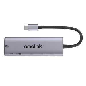 Konvertor Amalink USB-C to Card Reader to RJ45, SD/TF, 2 USB Ports - Hiri