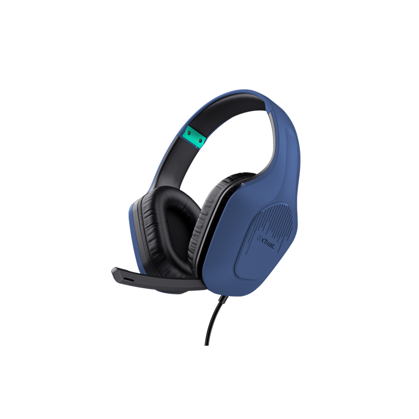 Kufje Trust Gaming GXT 415B Zirox, Wired 3.5mm, Blue