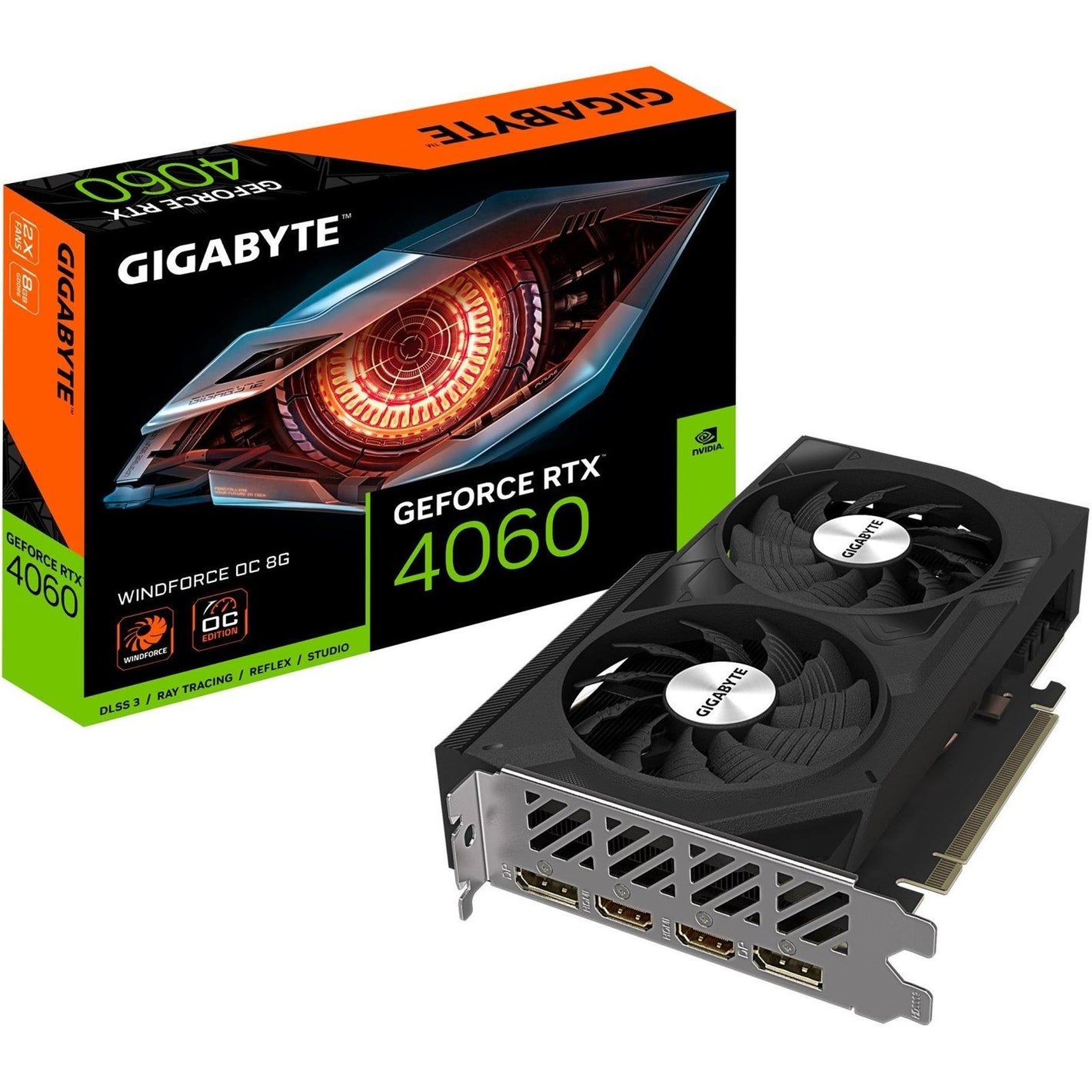 Kartelë Grafike Gigabyte NVIDIA GeForce RTX 4060 WINDFORCE OC Graphics Card for Gaming - 8GB