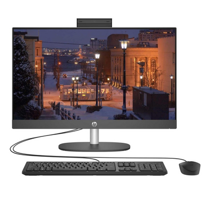 Kompjuter HP PC AiO ProOne 240 G10 – 23.8-inch FHD IPS Non‑Touch, Intel Core i5‑133, 16GB DDR4‑3200, 512GB NVMe SSD, Intel Iris X Graphics, Wired Keyboard & Mouse, FreeDOS, Iron Grey