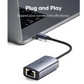 Konvertor Cudy UE10C, USB-C to RJ45 Ethernet Adapter - Gray