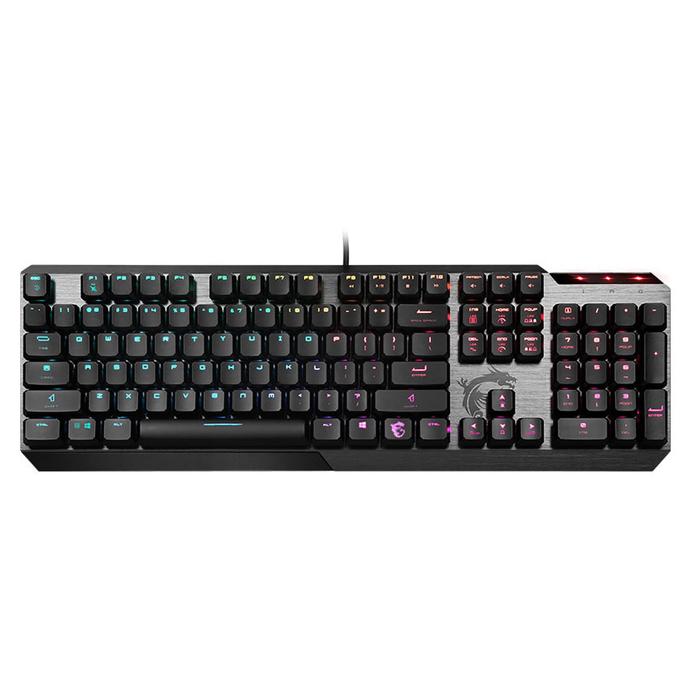 Tastierë Gaming MSI Vigor GK50 QWERTZ Low Profile Gaming Keyboard White Switches/ black