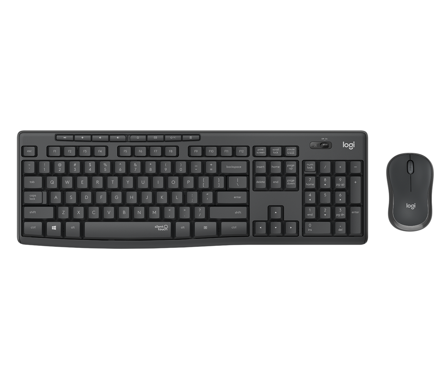 Tastiere + Maus Logitech MK295 Silent Wireless Combo Graphite QWERTY US, Black
