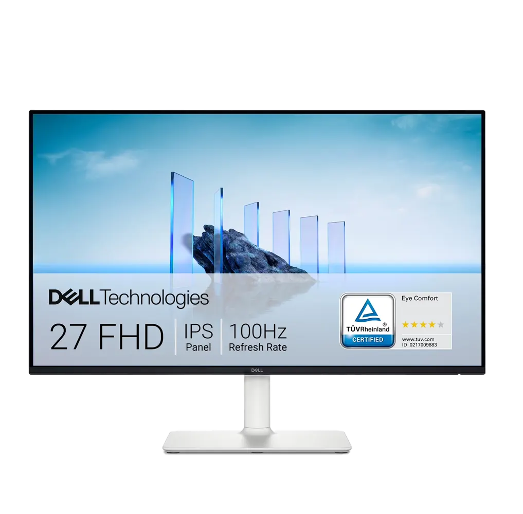 Monitor DELL S2725HS (27") FHD IPS 100Hz, Black Frame, White Stand.