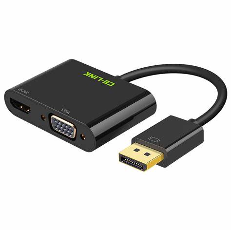 Konvertor DP ADAPTER, Display Port to HDMI+VGA Converter Aluminum Shell - Zezë