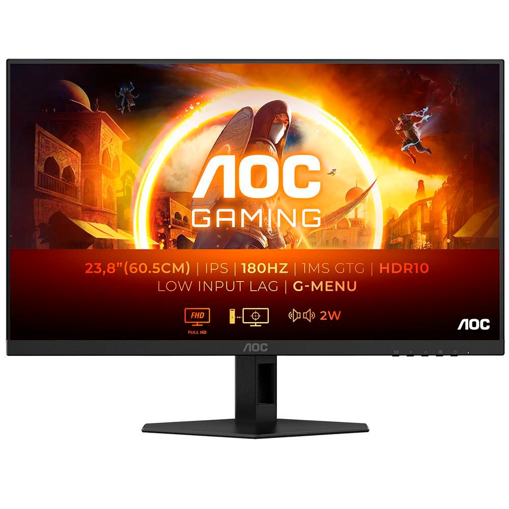 Monitor AOC Gaming 24G4XE 23.8-inch FHD, 180Hz, 1ms, IPS, 2x HDMI, HDCP, DisplayPort, Speakers - Zezë