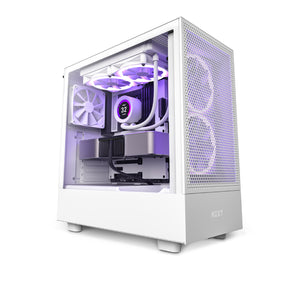 Case NZXT H5 Flow Matte White, Tempered Glass, Mid Tower