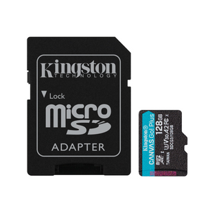Disk SD Card Kingston 128GB Canvas Go! Plus, microSD + Adapter