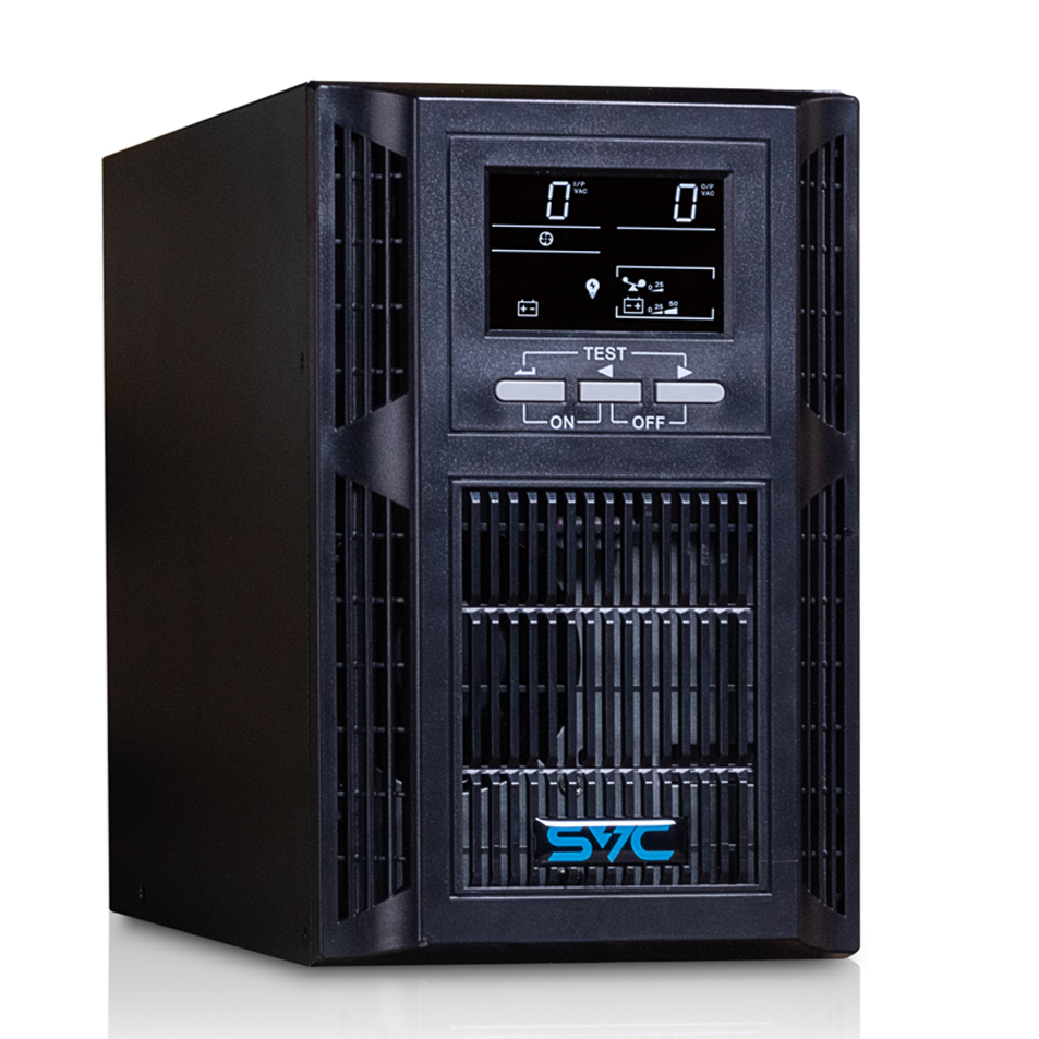 UPS SVC PT-1K Tower Online – 1KVA, 1KW Single-Phase Power Protection with LCD Display, Black
