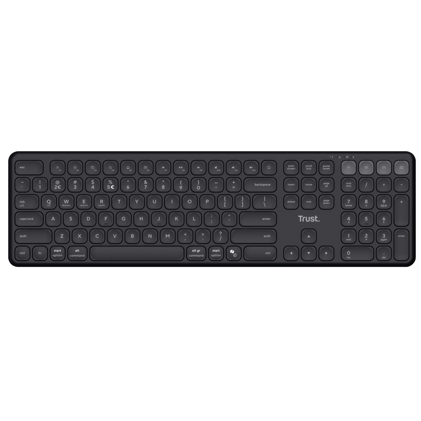 Tastiere Trust Vaiya Wireless, US English QWERTY - Black
