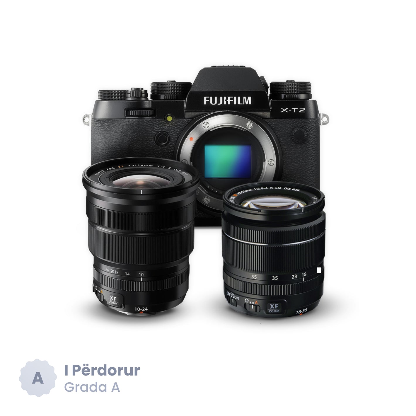 Aparat Fotografik FujiFilm X-T2, Fujinon Aspherical Lens Super EBC XF 10-24mm 1:4 R OIS Ø72 & 18-55mm 1:2.8-4 R LM OIS Ø58 (Used)