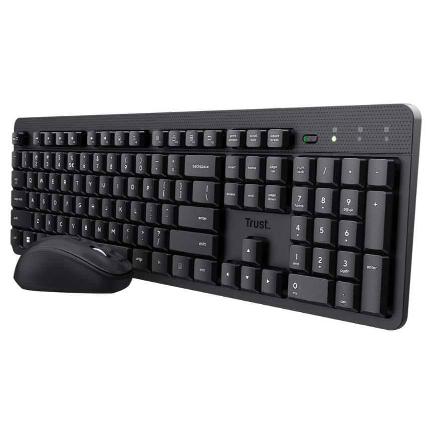 Tastierë & Maus Trust Wireless, Silent, Keyboard&Mouse Ody II Black