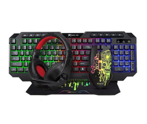 Set XTRIKE ME CMX‑415 4in1 Keyboard+Maus+MausPad M+Kufje, Black