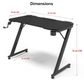 Tavolinë XTRIKE ME DK-02 Gaming Desk wih Headset Stand & Cup Holder Black 110*60*74cm