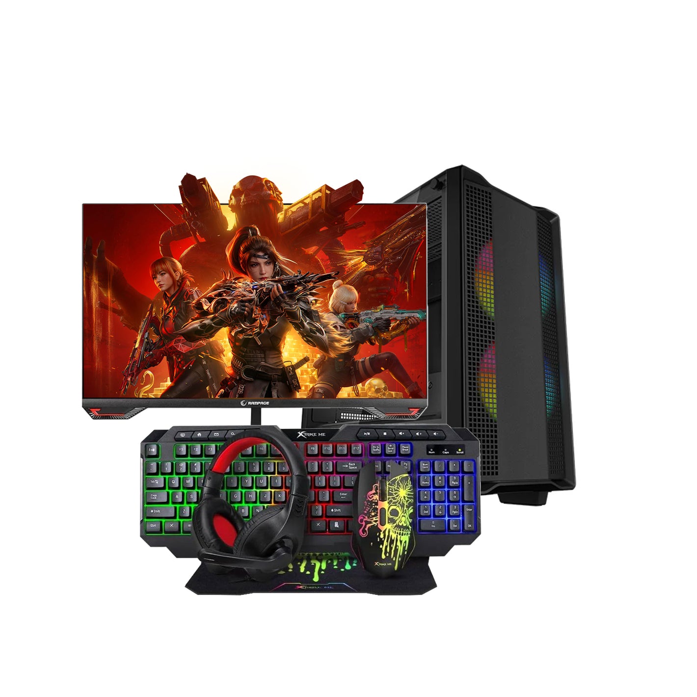 Kompjuter Bundle GAMING PC  Shadow 2  - AMD Ryzen 5 5500, NVIDIA GeForce RTX 5050 8GB, 16GB Ram, 512GB SSD NVMe