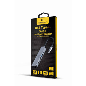 Konvertor Gembird USB-C Multi Adapter 5-in-1 HUB+HDMI+PD
