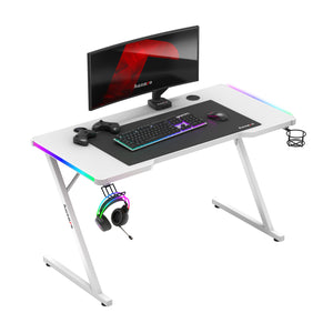 Tavolinë Huzaro Hero 2.5 Gaming Desk White RGB