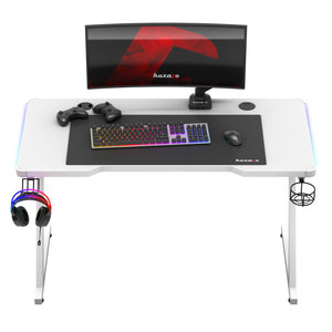 Tavolinë Huzaro Hero 2.5 Gaming Desk White RGB